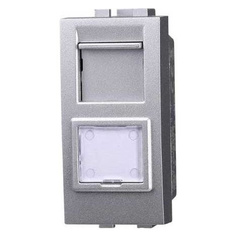 Prise RJ45 catégorie cat. 6 compatible Bticino Livinglight couleur tech