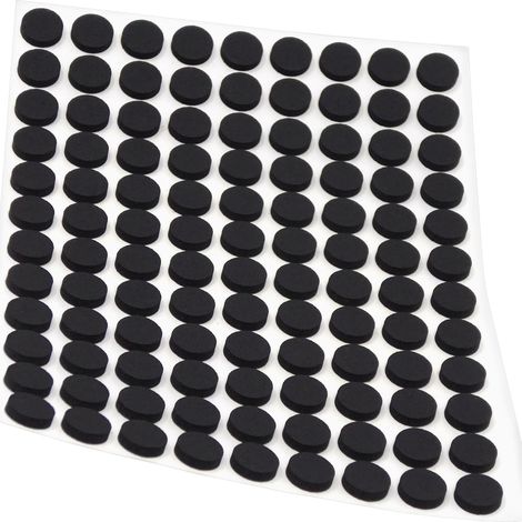 (108 pièces) Tapis antidérapant autocollant – Mousse EVA / 15 mm de diamètre / Noir / Rond / 3 mm d'épaisseur (1/4)