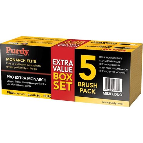 Purdy Monarch Elite & Pro-Extra Monarch 5-Piece Brush Set (Model: ME3PEDUO)