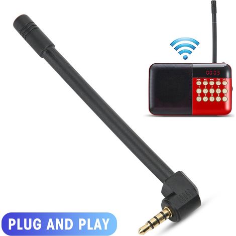 Antenne FM Externe pour Haut-parleur Portable, Connecteur 3.5mm Droit pour Meilleure Réception Radio