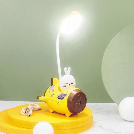 Veilleuse avion, lampe de bureau, lampe de bureau rechargeable pour études, lampe de table sans fil avec une jolie lumière LED pour enfants, étudiants et adolescentes. (1/3)