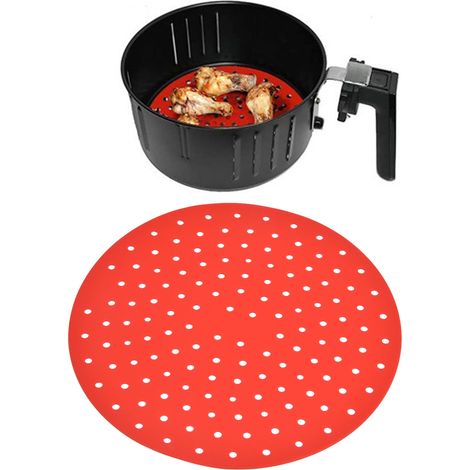 Tapis de cuisson réutilisable pour friteuse à air chaud, 20 cm, rouge (1/5)