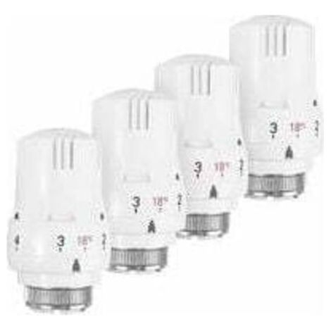 Lot de 4 Têtes Thermostatiques M30 x 1,5 pour Radiateur Robinet de Chauffage