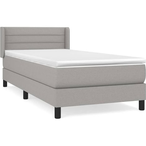 Maison Exclusive - Cama box spring con colchón tela gris claro 10