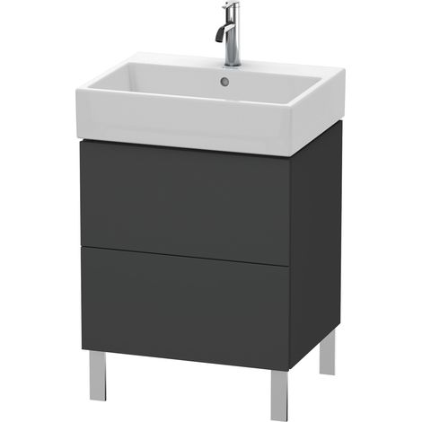 Duravit Meuble sous-lavabo L-Cube, vertical 58,4 x 45,9 cm, 2 tiroirs, pour Vero Air 235060, Coloris: Décor graphite mat - LC677504949 (1/4)