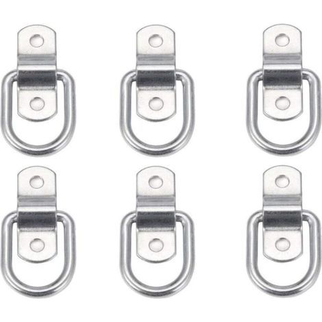 Lntyq Lot de 6 anneaux d'arrimage robustes pour montage, fixation, sangles, taquets, crochets, ancrages de remorque D Anneau D'arrimage (1/3)