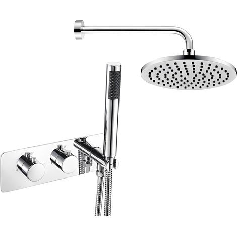 Signature Revive Pack One Twin Concealed Mixer Shower with Handset and ABS Fixed Head - Chrome (1/3)