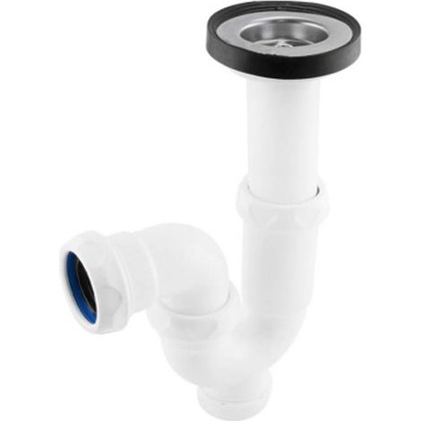 Siphon Courbé Extensible S/Horizontal + Réducteur + Vanne d'Évier, IDROSPANIA.