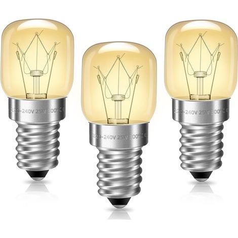 Lampadina E14 per Forno, Dimmerabile, Resistente a 300 Gradi, Luce Bianca Calda 2700K, Piccola Vite Edison T22 per Microonde, Lampada di Sale, Confezione da 3 (1/5)