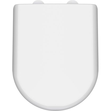 Nuie Luxury D-Shaped Toilet Seat with Soft Close Quick Release Hinges 364mm Wide - White (1/2)