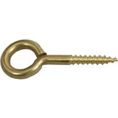 200PZ OCCHIOLO CON VITE PER LEGNO OTTONE LUCIDO - mm.14x25 - mm.2x10