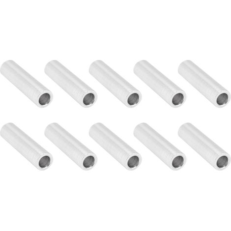 10 Entretoises Lisses en Aluminium Diamètre 6mm Longueur 20mm, Entretoises Rondes pour Fixation et Montage