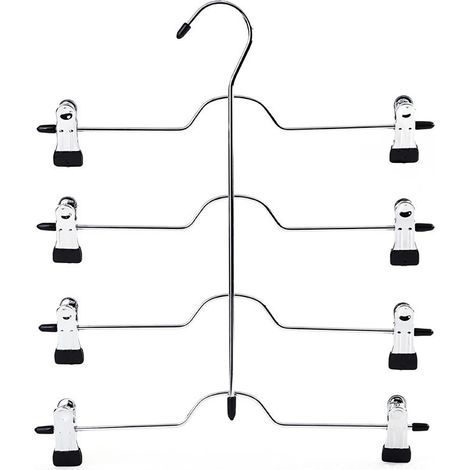 Cintres pour jupes Cintres pour pantalons à 4 niveaux Cintres peu encombrants Organisateur de placard pour jupe, pantalon (1/5)