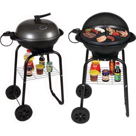 Barbecue elettrico senza fumi con carrello pieghevole potenza regolabile (1/5)