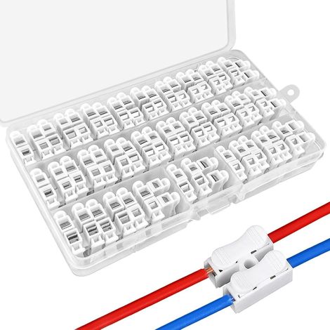 CH2 Domino Electricite Cosse Automatique Électrique Ressort Connecteur Rapide-55 Pcs (1/5)