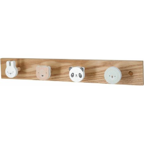Porte-manteau mural pour enfants avec 4 crochets (1/3)