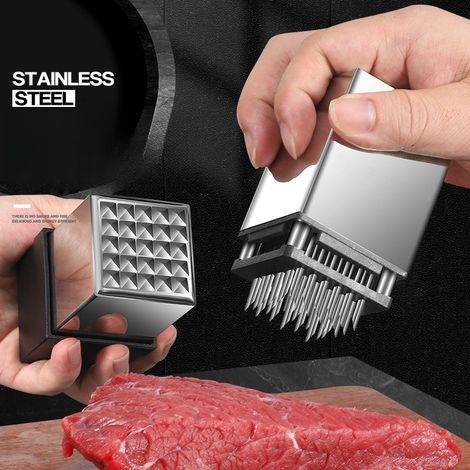 Marteau à viande double face, outil de attendrissement robuste, en acier inoxydable, ustensile de cuisine, accessoire de cuisine polyvalent (1/5)