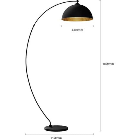 [GEBRAUCHT] B-Ware Lindby Gebogene Stehleuchte Stehlampe Lampe Leuchte Jonera Schwarz Und Golden