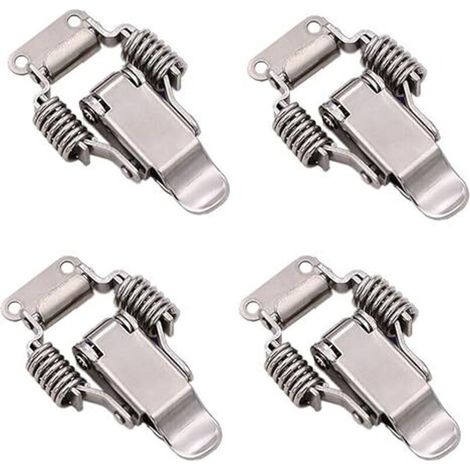 4 Pièces en Acier Inoxydable Loquet à Bascule Levier Loquet Couvercle Loquet Loquet Outils à Main Robustes Loquet de Capacité de Rétention en Métal à Libération Rapide pour Boîtes, Tiroirs, Armoires (1/5)
