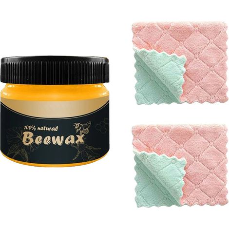 Cire d'abeille pour meubles Bois naturel Protection imperméable et résistante à l'usure Restaure l'éclat du bois ancien sans silicone (1/5)