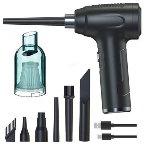 Aspirateur à air comprimé, aspirateur d'ordinateur sans fil, dépoussiéreur électrique pour clavier, bureau, nettoyage de siège de voiture, bon remplacement pour bidon d'air comprimé, destructeur de po (1/4)