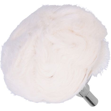 Roue de polissage champignon 75mm en coton blanc avec manche pour meulage et finition (1/5)