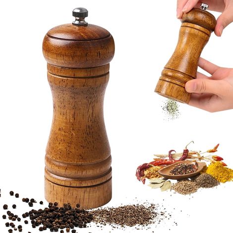 Moulin à sel et poivre en bois - épices manuel multifonction Peut (1/5)
