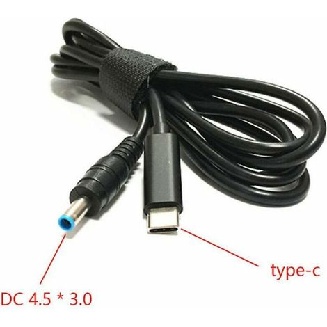 Adaptateur d'alimentation Usb Type-c Pd vers câble de charge de prise cc 4.5x3.0 pour ordinateur portable HP (1/4)