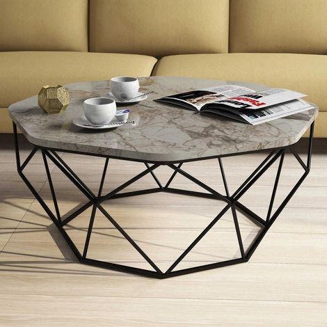 Diamond Table basse 100 % MÉLAMINE Blanc (1/5)