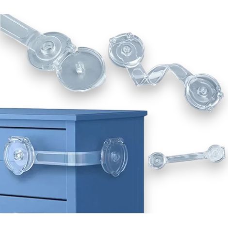 Schranksicherheits-Schubladenschloss aus Silikon, transparent, Premium, 1 Stück (1/5)