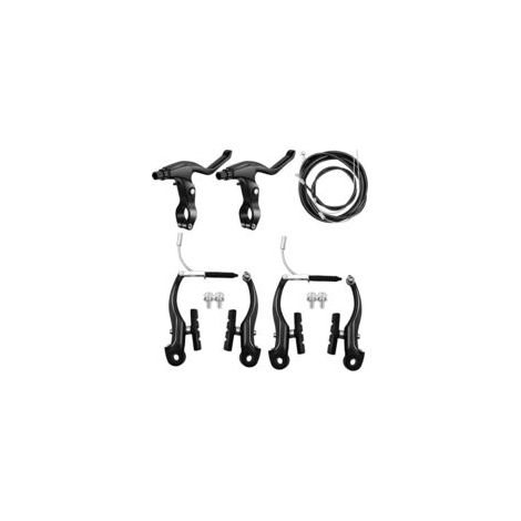 Kit de frein de vélo, kit de frein pour la plupart des vélos, VTT, frein hybride universel avant et arrière, kit de leviers de câble d'étrier de frein, clé à vis multi-outils (1/5)
