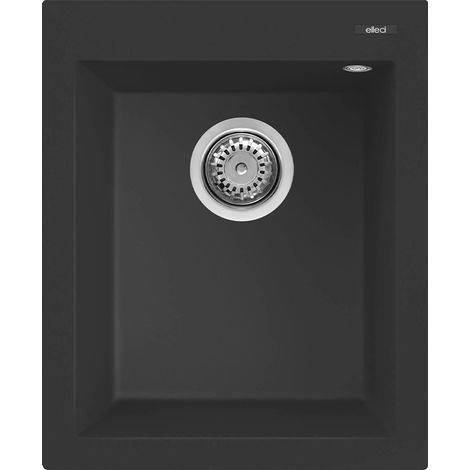 Lavello Elleci Incasso 1 vasca 41x50 Quadra 100 Granitek Nero LGQ10040 (1/7)