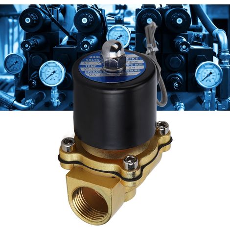 Zweiwege-Magnetventil aus Messing, Baureihe 2W-200-20, stromlos geschlossen, direktwirkend, für Wasserleitungen, 110 V Wechselstrom (1/5)