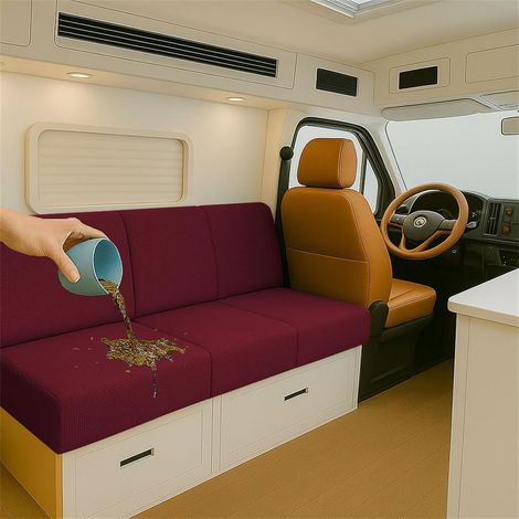 Housse Banquette Extensible pour Camping-Car avec 2 Sangles Antidérapantes (1/5)