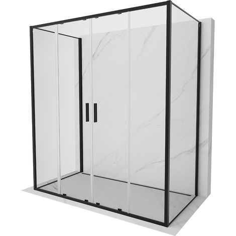 Mexen Exo-S Duo 3S 3-seitige, verschiebbare Duschkabine 180 x 80 cm, transparent, schwarz - 8152-180-080-70-00-3S (1/5)