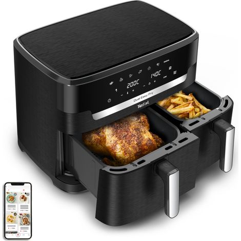 Tefal Easy Fry Dual XXL EY9428E0 freidora Doble 11 L Independiente 2020 W Freidora de aire caliente Negro (1/5)
