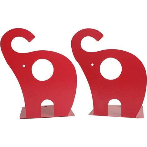 Serre-livres en métal pour enfants motif éléphant antidérapant Décoration red (1/5)