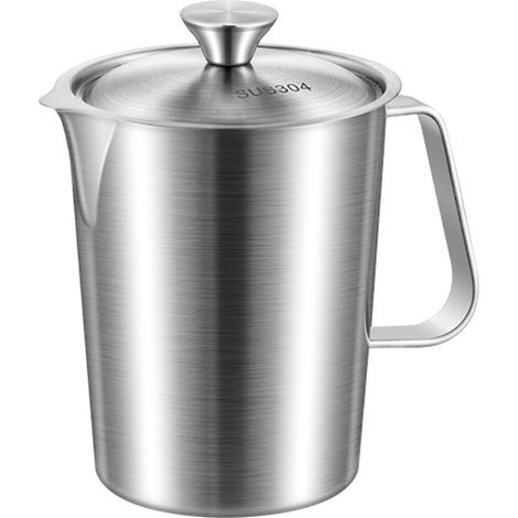 Pichet doseur 2L en acier inoxydable avec bec verseur, idéal pour le lait et le café (1/5)