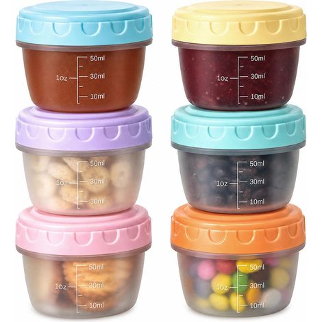 6 Pièces Petite Boite Plastique, Mini Récipients Hermétiques 80ml, Boîtes de Conservation Alimentaire Sans BPA, Boîte Alimentaires - Pour Sauces, Épices (1/5)