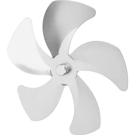Rechange pale ventilateur poêle alliage aluminium 5 pales argenté pour ventilateur cheminée optimise circulation air chaud accessoire (1/5)