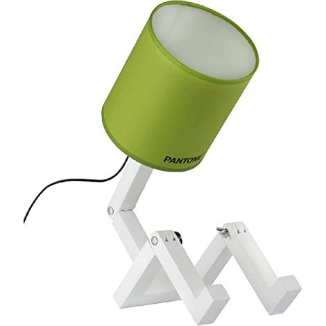 Lampe de Table - du Bureau, de la Table de Chevet - Vert, Blanc, Noir en Bois, Pvc, Métal, Tissu, 15 X 40 X 45 cm, 1 X E27, Max 100W (1/5)
