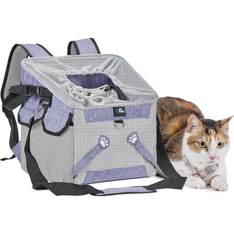Panier de transport 3 en 1 pour animaux de compagnie, siège auto pour chien et chat, sac à dos avec poches supplémentaires, fermetures de sécurité pour chiens et chats, transport confortable