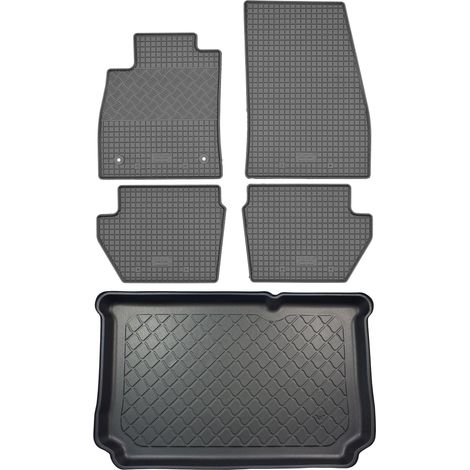 Set di tappetini in gomma per auto e tappetino per bagagliaio per Ford Fiesta VIII Hatchback (5 porte) dal 07.2017 (1/5)
