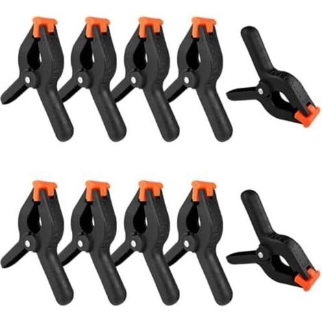 CSPARKV Jeu de 10 Pince à Ressort, 4 Pouces Pinces Clips, Noir Pince Polyvalente, Clamps de Préhension, Pour Travaux du Bois, photographie, arrière-plan, jardin, terrasse, artisanat
