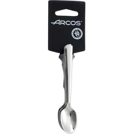 Satz Mokkalöffel Arcos Toskana  574100 Monoblock aus einem Stück Edelstahl 18/10, 6 Stück und Klinge  11,5 cm auf Display