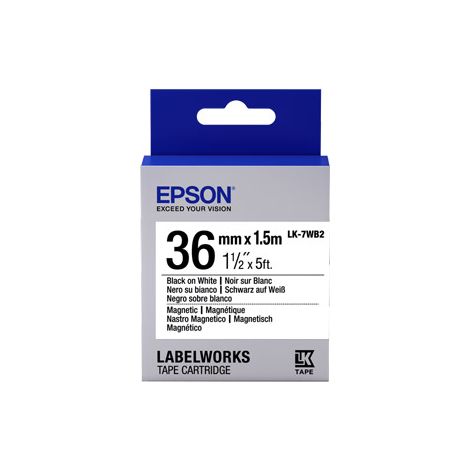 Epson LabelWorks LK-7WB2 Noir sur blanc Rouleau (3,6 cm x 1,5 m) 1 rouleau(x) étiquettes magnétiques pour LabelWorks LW-1000,…