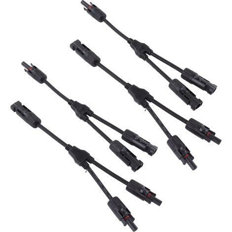 Lot de 2 câbles panneau solaire Y parallèle PV, connecteur mâle femelle IP67 1000VDC, fil adaptateur photovoltaïque LTY2 (1/5)