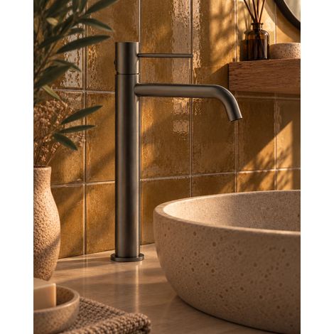 Miscelatore Lavabo Alto Tokyo Monocomando Ottone Grigio Metallico PVD EXATOKFUCA (1/3)