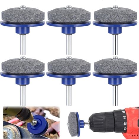 Kit di affilatura lame per tosaerba da 6 pezzi, affilatrice universale per lame smussate, affilatrice per lame per tosaerba, adatta a tutti i trapani elettrici manuali (1/5)
