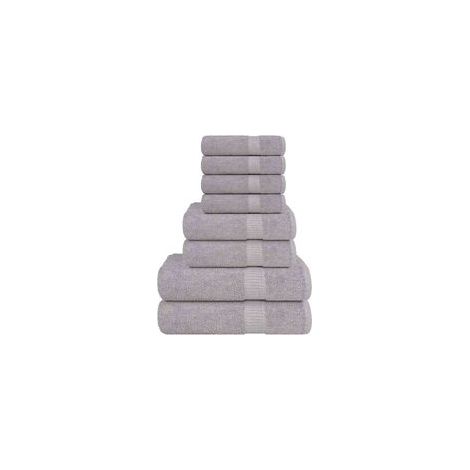 Lot de 8 serviettes FROGN Gris 360 g/m² - Crezuo (1/4)